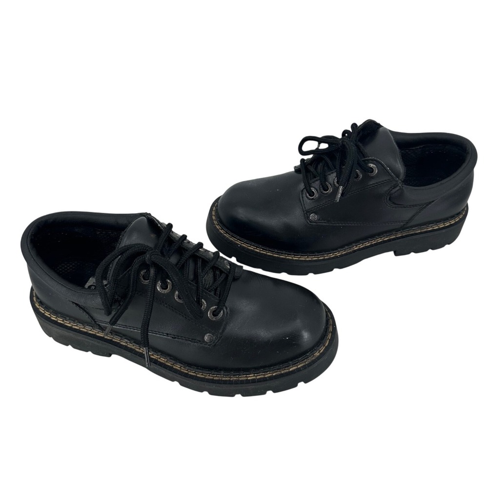 Route 66 Y2K Black Chunky Lug Sole Oxford Shoes Lace Up Work Casual Size 9